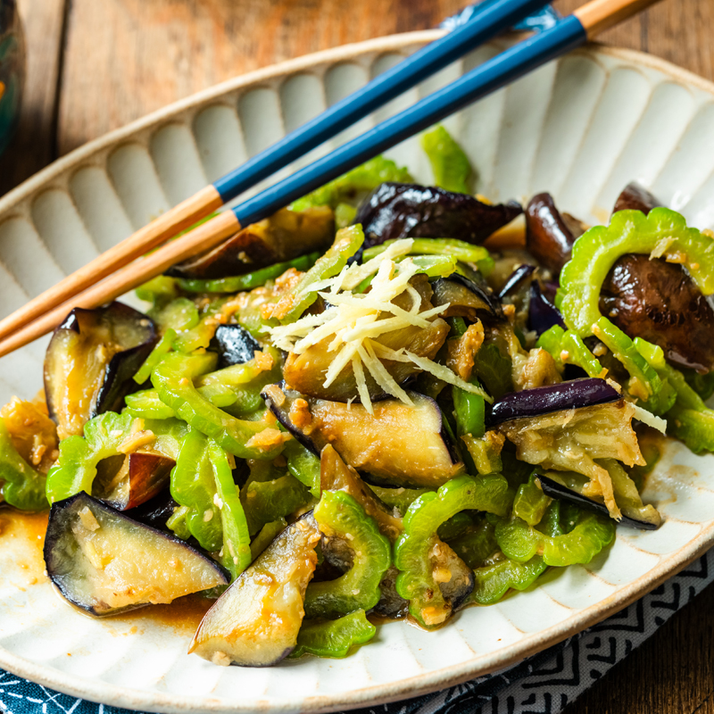 Trimmed_Stir-Fried Bitter Melon and Eggplant with Miso-9975