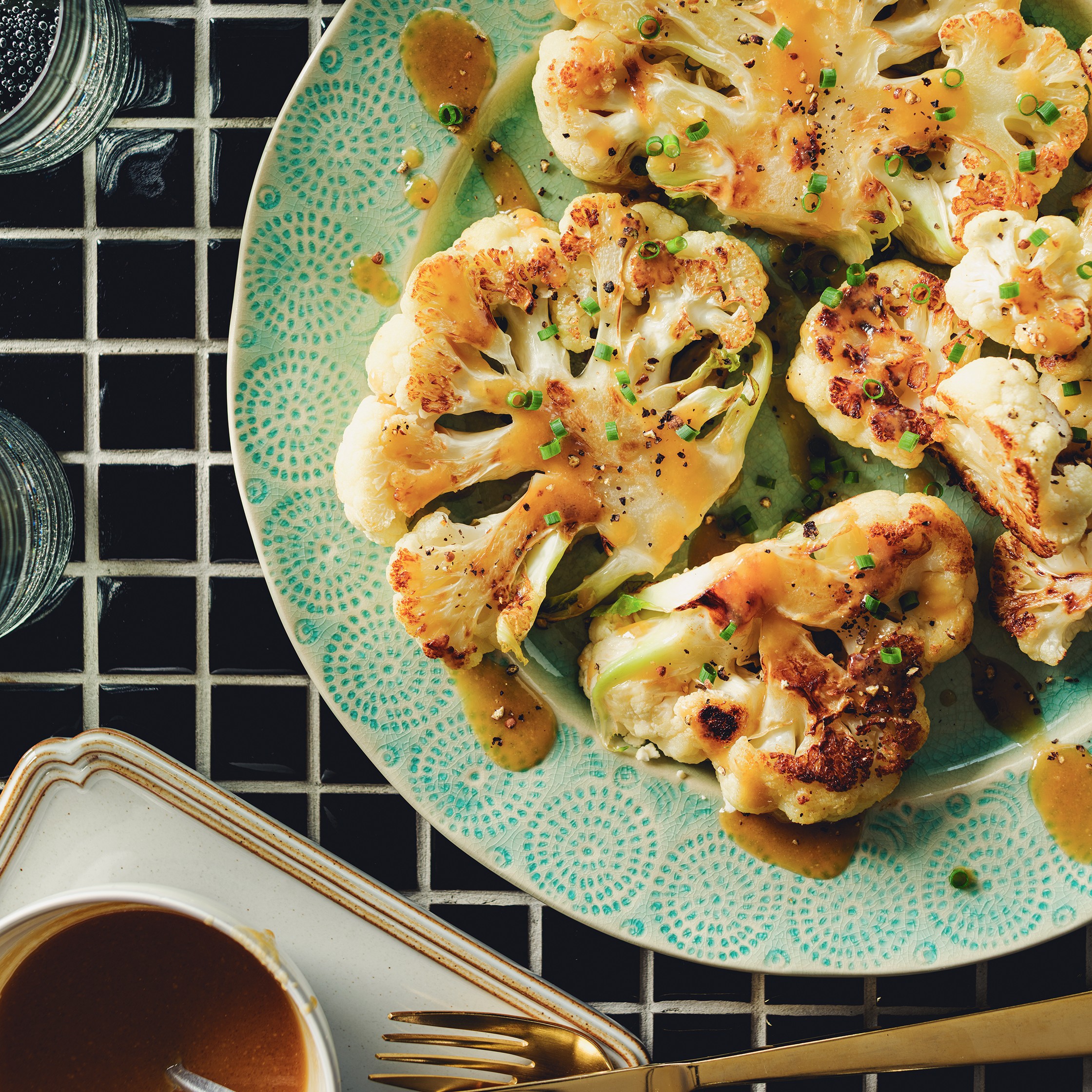 Cauliflower Steak with Sweet Miso Sauce
