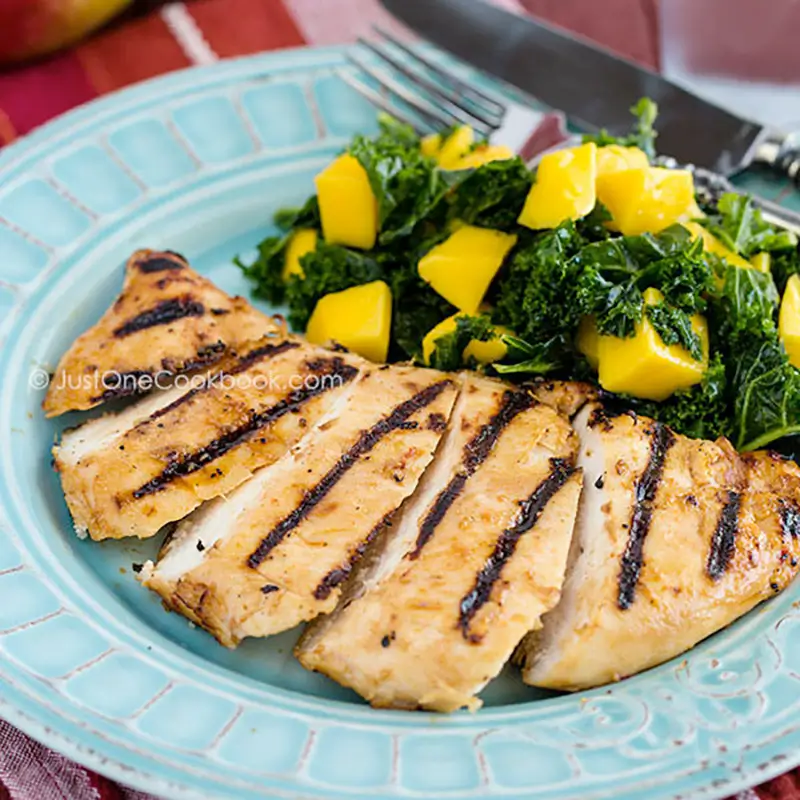 Grilled Miso-Marinated Chicken Breasts or Salmon Fillets