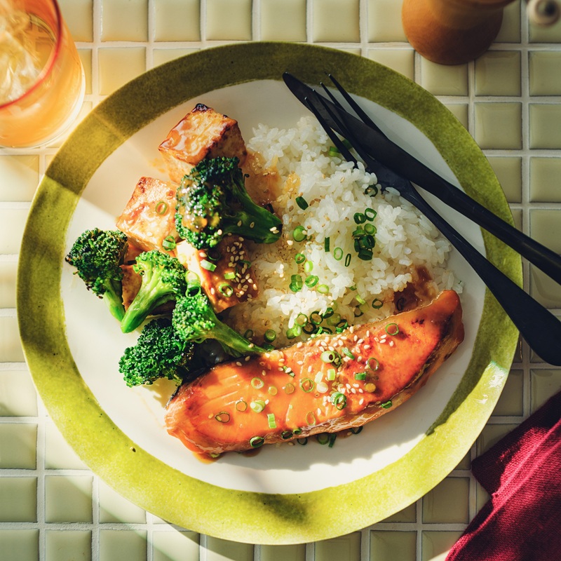 Salmon & Tofu in Shoyu Koji Glaze